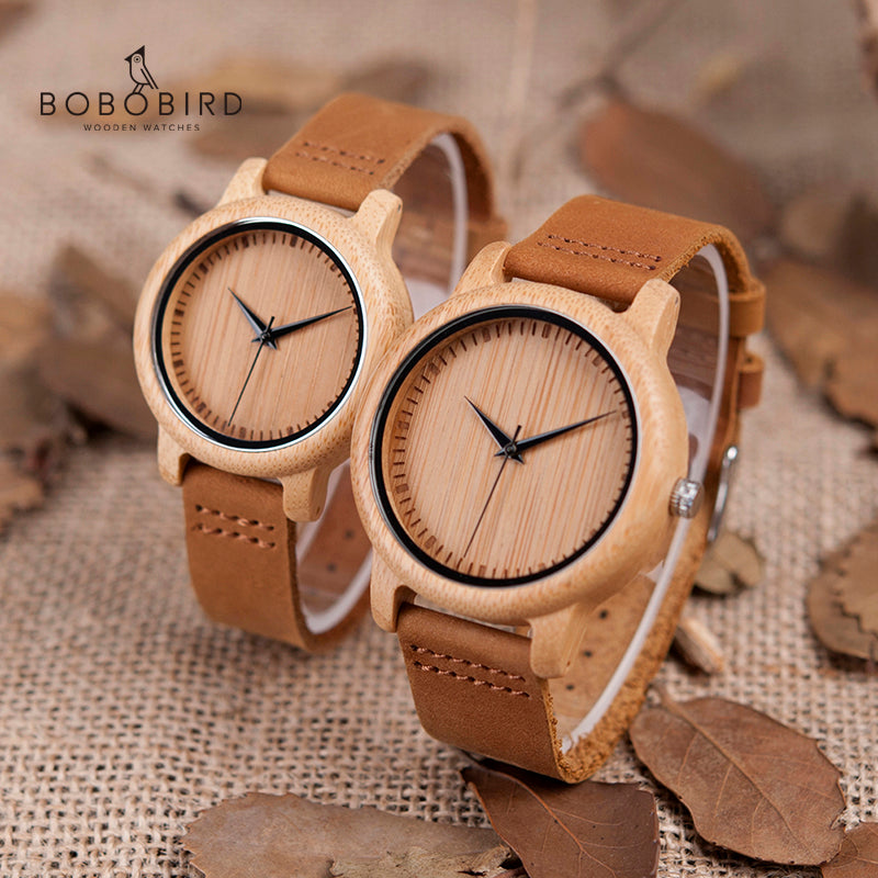 BOBO BIRD Watch Women relogio masculino Quartz Watches Men Bamboo Wood Couple Wristwatches Gifts Items Drop Shipping