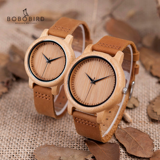 BOBO BIRD Watch Women relogio masculino Quartz Watches Men Bamboo Wood Couple Wristwatches Gifts Items Drop Shipping