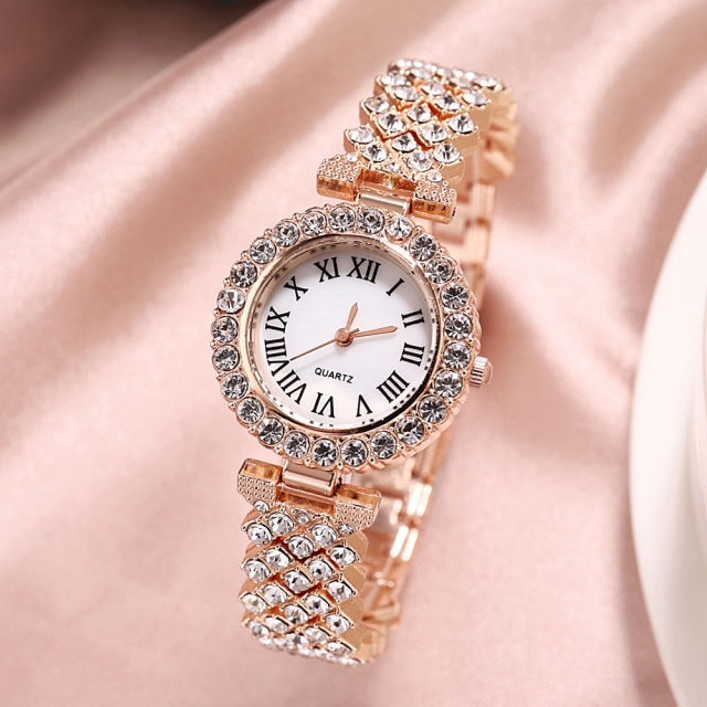 New stock! ! Women Bracelet Watches Steel belt Love Steel belt Rhinestone Quartz Wrist Watch Luxury Fashion Watch for women