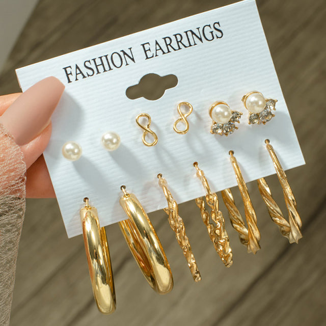 Fashion Geometric Hoop Earrings Set for Women Statement Vintage Punk Gold Metal Circle Hoop Earrings Brincos 2021 Trend Jewelry