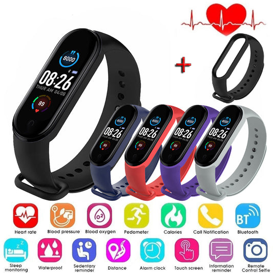 Sport Smart Digital Watch for Women Men Compatible Bluetooth Call Reminder Message Push with Heart Rate Monitor Fitness Band