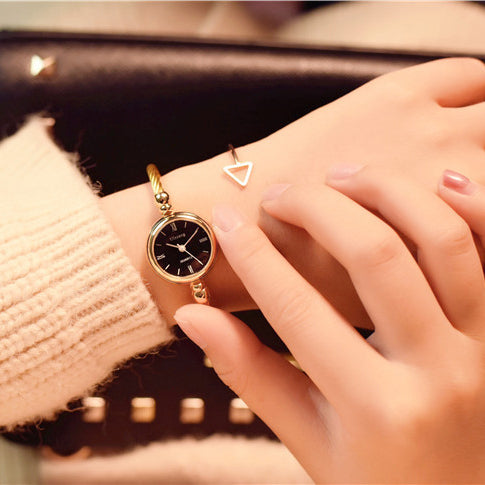 Luxury Fashion Gold Bangle Bracelet Women Watches Stainless Steel Retro Ladies Quartz Wristwatches Ulzzang Brand Small Clock