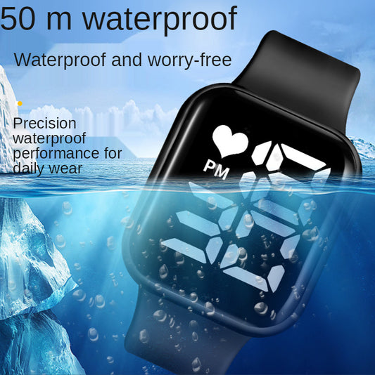 The new 2021 square big apple touch screen LED electronic watches sports fashion students LED watch