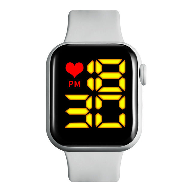 The new 2021 square big apple touch screen LED electronic watches sports fashion students LED watch