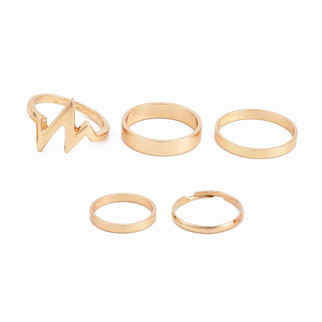 10pcs Punk Gold Wide Chain Rings Set For Women Girls Fashion Irregular Finger Thin Rings Gift 2021 Female Knuckle Jewelry Party