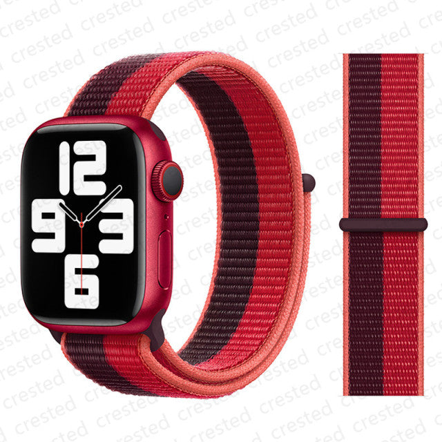 Nylon Loop Strap for apple watch band 44mm 40mm 45mm 41mm 38mm 42mm 44 mm bracelet correa Watchband iWatch serie 3 5 6 se 7 band