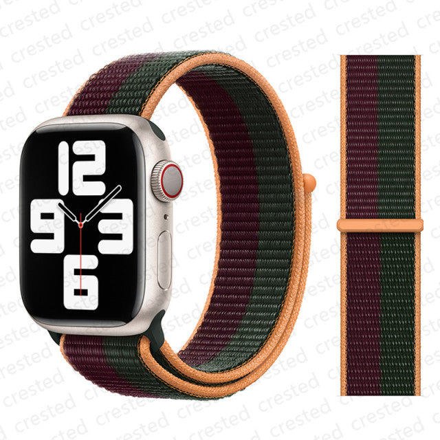 Nylon Loop Strap for apple watch band 44mm 40mm 45mm 41mm 38mm 42mm 44 mm bracelet correa Watchband iWatch serie 3 5 6 se 7 band