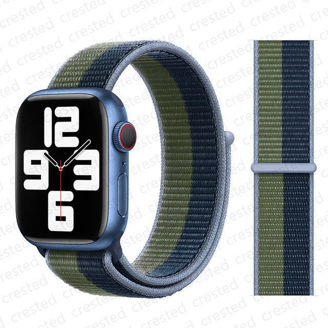 Nylon Loop Strap for apple watch band 44mm 40mm 45mm 41mm 38mm 42mm 44 mm bracelet correa Watchband iWatch serie 3 5 6 se 7 band