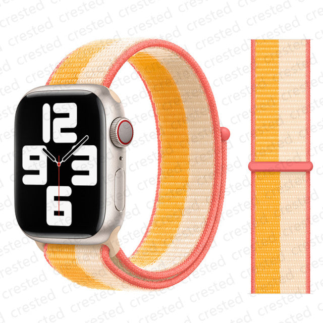 Nylon Loop Strap for apple watch band 44mm 40mm 45mm 41mm 38mm 42mm 44 mm bracelet correa Watchband iWatch serie 3 5 6 se 7 band