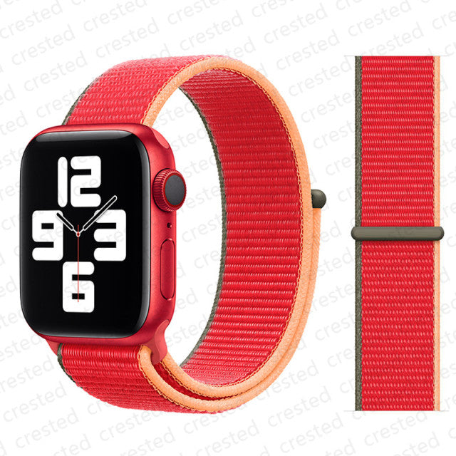 Nylon Loop Strap for apple watch band 44mm 40mm 45mm 41mm 38mm 42mm 44 mm bracelet correa Watchband iWatch serie 3 5 6 se 7 band