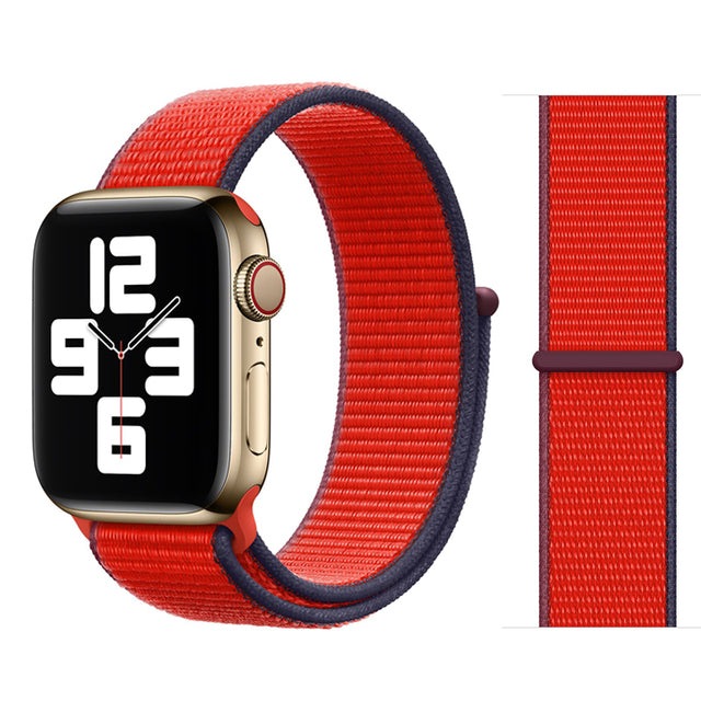 Nylon Loop Strap for apple watch band 44mm 40mm 45mm 41mm 38mm 42mm 44 mm bracelet correa Watchband iWatch serie 3 5 6 se 7 band