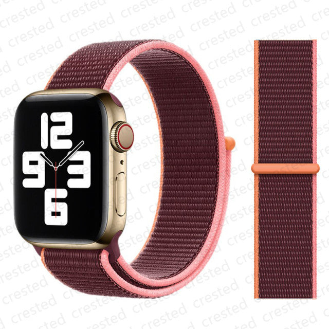 Nylon Loop Strap for apple watch band 44mm 40mm 45mm 41mm 38mm 42mm 44 mm bracelet correa Watchband iWatch serie 3 5 6 se 7 band