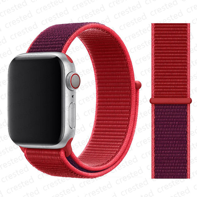 Nylon Loop Strap for apple watch band 44mm 40mm 45mm 41mm 38mm 42mm 44 mm bracelet correa Watchband iWatch serie 3 5 6 se 7 band