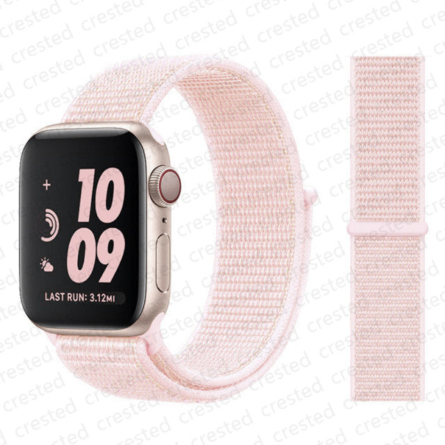 Nylon Loop Strap for apple watch band 44mm 40mm 45mm 41mm 38mm 42mm 44 mm bracelet correa Watchband iWatch serie 3 5 6 se 7 band