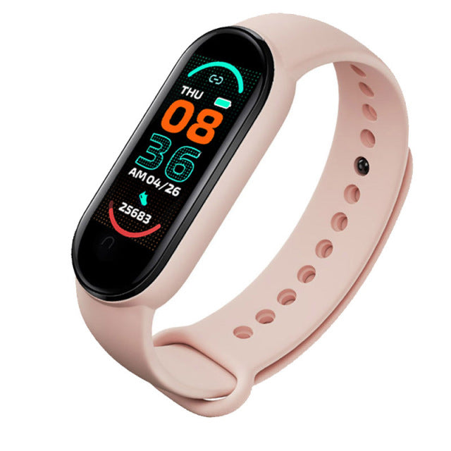 Smart Watch M6 Men&#39;s and Women&#39;s Fitness Heart Rate Blood Pressure Monitoring Bracelet Message Push Music Control Digital Watch