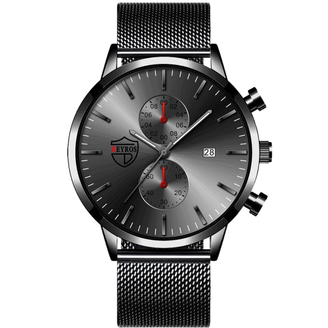 2022 Brand Mens Luxury Watches Fashion Stainless Steel Mesh Belt Quartz Wrist Watch Men Sports Luminous Clock relogio masculino