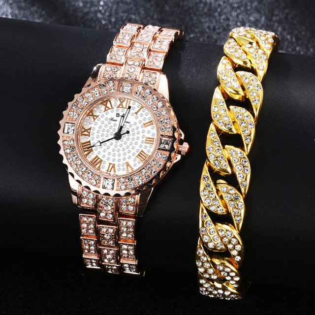 Diamond Women Watches Gold Watch Ladies Wrist Watches Luxury Brand Rhinestone Women&#39;s Bracelet Watches Female Relogio Feminino