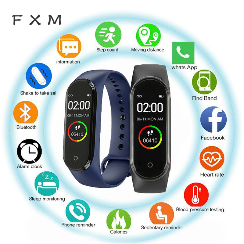 M4 Men And Women Smart Watch High Quality Label Belt Sports Blood Pressure Heart Rate Monitor Watch Monitor Waterproof Fitness