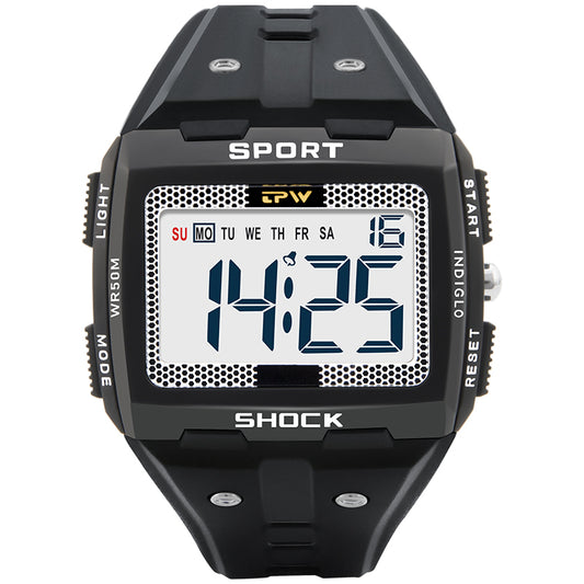 Big Numbers Easy to Read 50 Meter Water Resistant Men Digital Watch Outdoor Sport