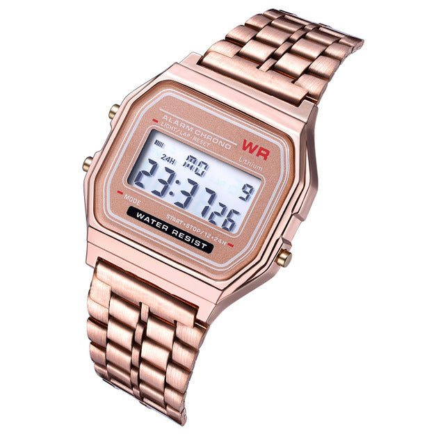 Women Men Unisex Watch Gold Silver Black Vintage LED Digital Sports Military Wristwatches Electronic Digital Present Gift Male