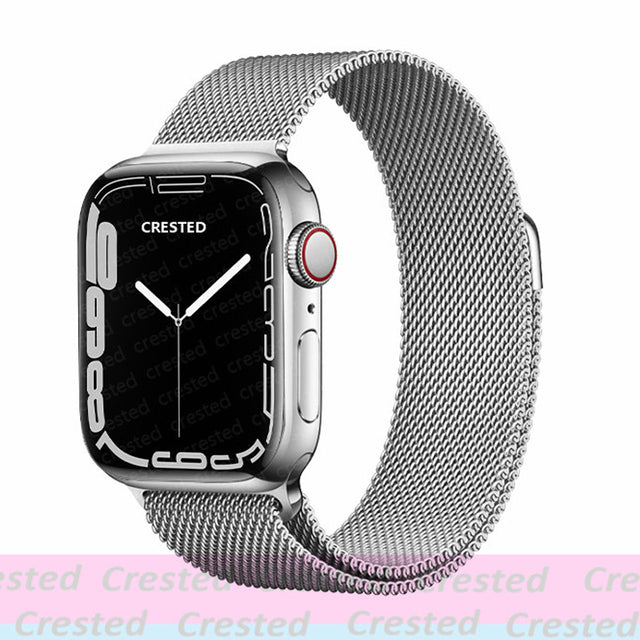 Strap For Apple watch band 44mm 40mm 45mm 41mm 42mm 38mm stainless steel Metal bracelet milanese loop iWatch Series 3 4 5 se 6 7