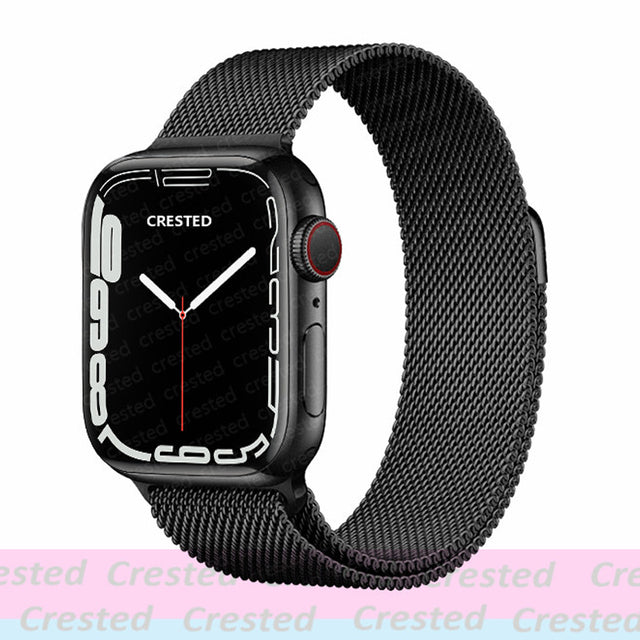 Strap For Apple watch band 44mm 40mm 45mm 41mm 42mm 38mm stainless steel Metal bracelet milanese loop iWatch Series 3 4 5 se 6 7