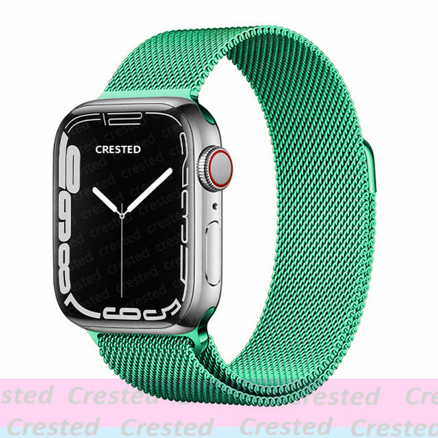 Strap For Apple watch band 44mm 40mm 45mm 41mm 42mm 38mm stainless steel Metal bracelet milanese loop iWatch Series 3 4 5 se 6 7