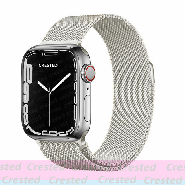 Strap For Apple watch band 44mm 40mm 45mm 41mm 42mm 38mm stainless steel Metal bracelet milanese loop iWatch Series 3 4 5 se 6 7