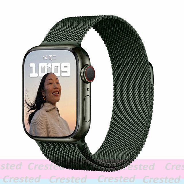 Strap For Apple watch band 44mm 40mm 45mm 41mm 42mm 38mm stainless steel Metal bracelet milanese loop iWatch Series 3 4 5 se 6 7