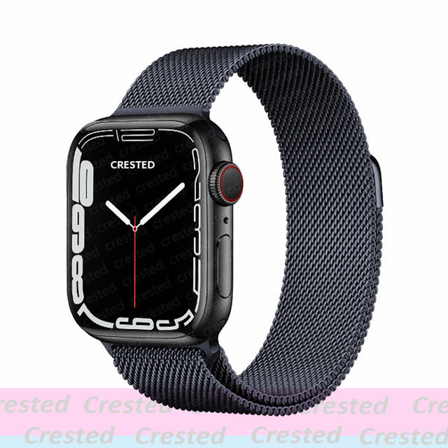 Strap For Apple watch band 44mm 40mm 45mm 41mm 42mm 38mm stainless steel Metal bracelet milanese loop iWatch Series 3 4 5 se 6 7