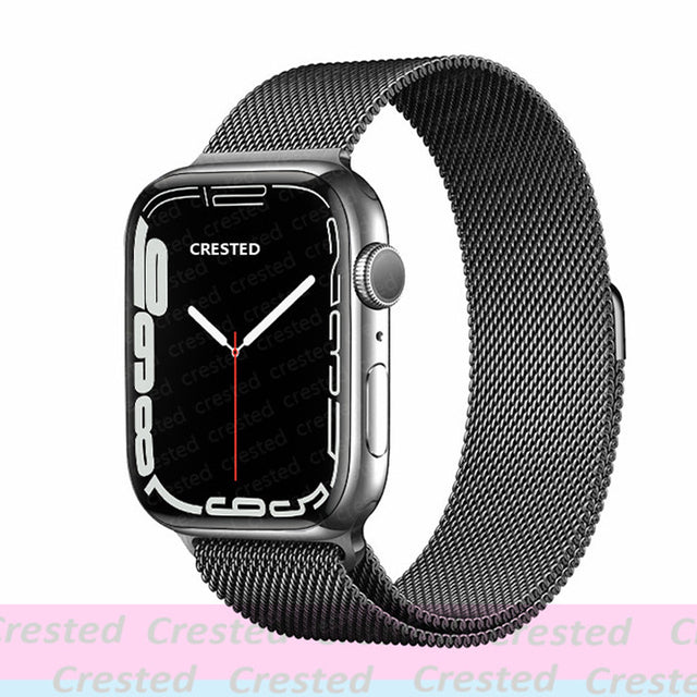 Strap For Apple watch band 44mm 40mm 45mm 41mm 42mm 38mm stainless steel Metal bracelet milanese loop iWatch Series 3 4 5 se 6 7