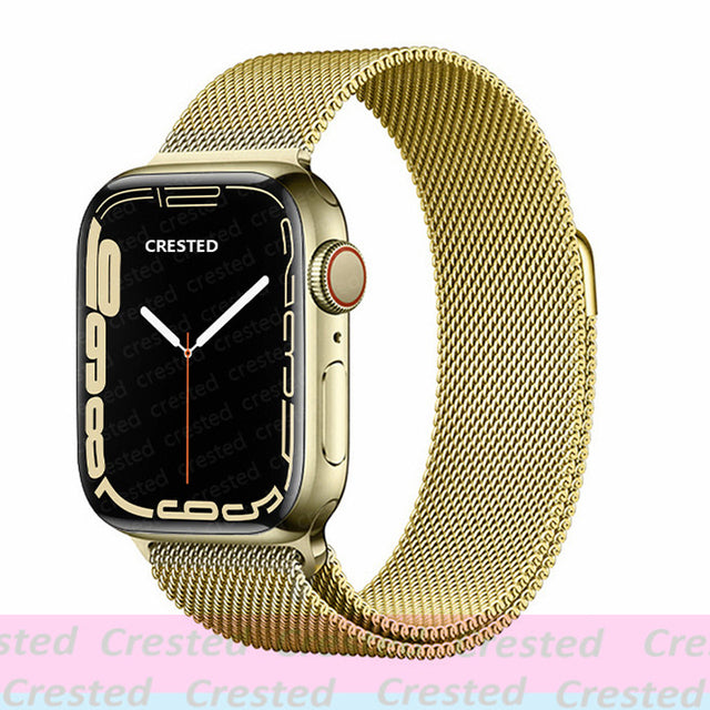 Strap For Apple watch band 44mm 40mm 45mm 41mm 42mm 38mm stainless steel Metal bracelet milanese loop iWatch Series 3 4 5 se 6 7