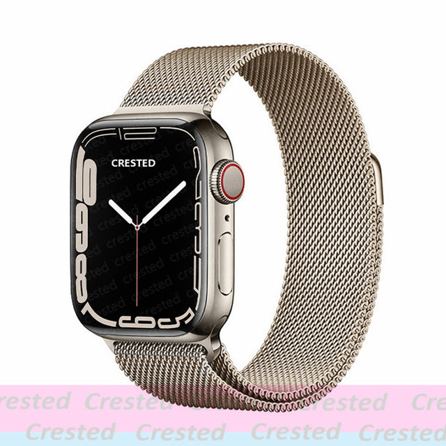 Strap For Apple watch band 44mm 40mm 45mm 41mm 42mm 38mm stainless steel Metal bracelet milanese loop iWatch Series 3 4 5 se 6 7