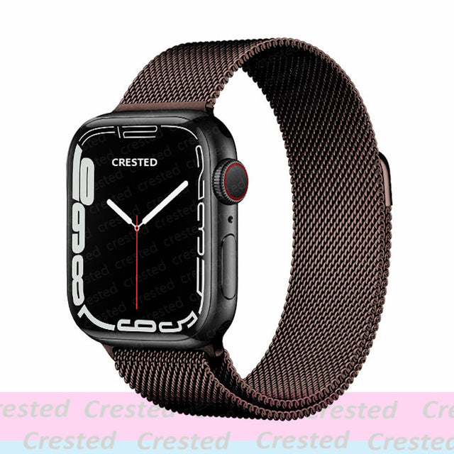 Strap For Apple watch band 44mm 40mm 45mm 41mm 42mm 38mm stainless steel Metal bracelet milanese loop iWatch Series 3 4 5 se 6 7