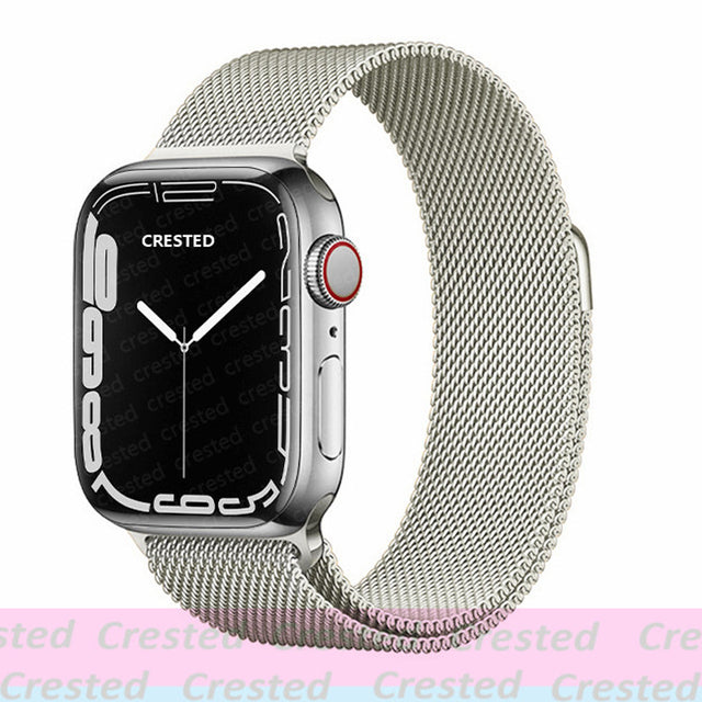 Strap For Apple watch band 44mm 40mm 45mm 41mm 42mm 38mm stainless steel Metal bracelet milanese loop iWatch Series 3 4 5 se 6 7