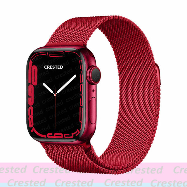 Strap For Apple watch band 44mm 40mm 45mm 41mm 42mm 38mm stainless steel Metal bracelet milanese loop iWatch Series 3 4 5 se 6 7