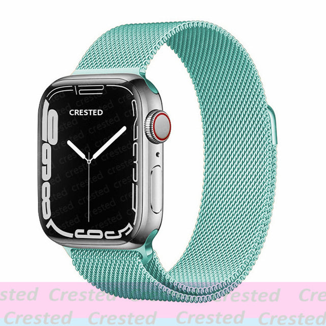 Strap For Apple watch band 44mm 40mm 45mm 41mm 42mm 38mm stainless steel Metal bracelet milanese loop iWatch Series 3 4 5 se 6 7