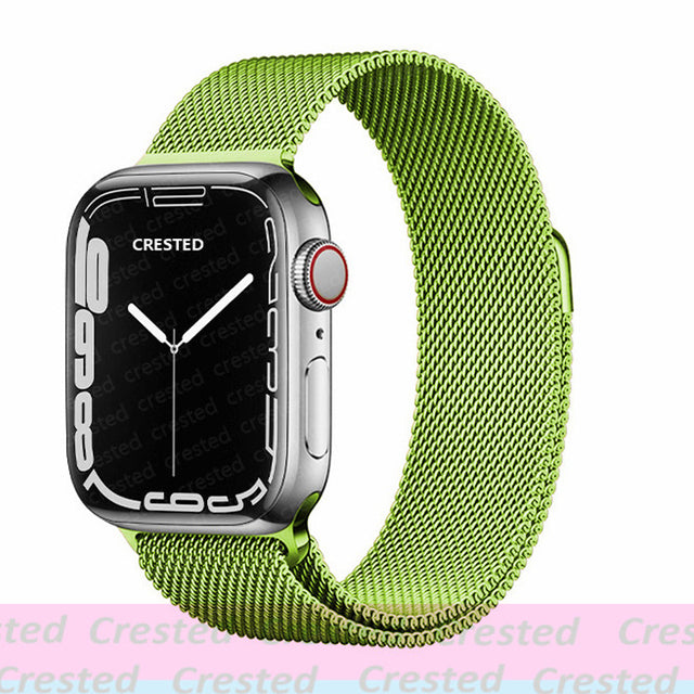 Strap For Apple watch band 44mm 40mm 45mm 41mm 42mm 38mm stainless steel Metal bracelet milanese loop iWatch Series 3 4 5 se 6 7