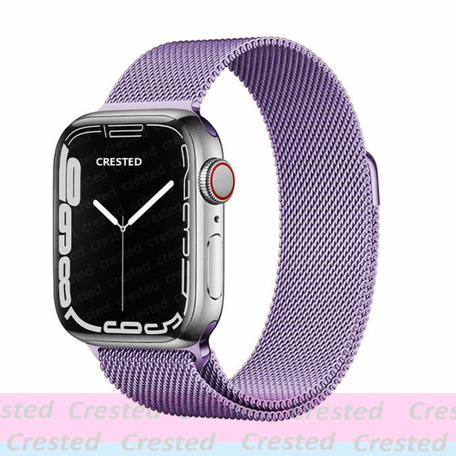 Strap For Apple watch band 44mm 40mm 45mm 41mm 42mm 38mm stainless steel Metal bracelet milanese loop iWatch Series 3 4 5 se 6 7