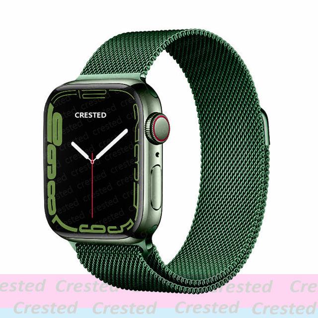 Strap For Apple watch band 44mm 40mm 45mm 41mm 42mm 38mm stainless steel Metal bracelet milanese loop iWatch Series 3 4 5 se 6 7