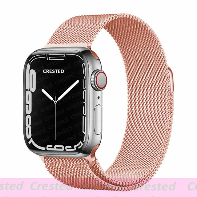 Strap For Apple watch band 44mm 40mm 45mm 41mm 42mm 38mm stainless steel Metal bracelet milanese loop iWatch Series 3 4 5 se 6 7