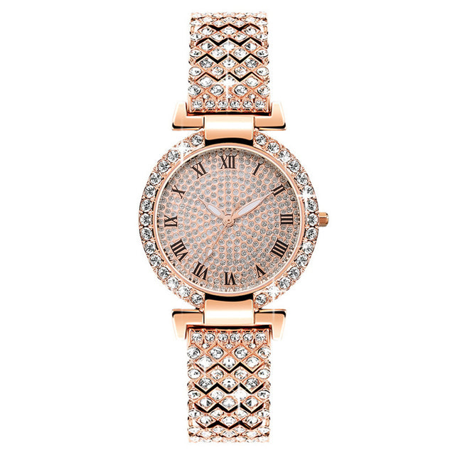 Diamond Women Watches Gold Watch Ladies Wrist Watches Luxury Brand Rhinestone Women&#39;s Bracelet Watches Female Relogio Feminino