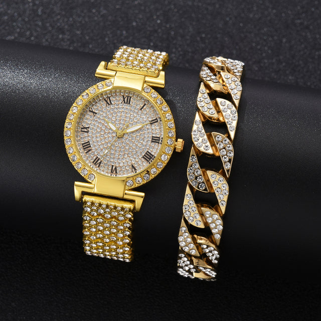Diamond Women Watches Gold Watch Ladies Wrist Watches Luxury Brand Rhinestone Women&#39;s Bracelet Watches Female Relogio Feminino