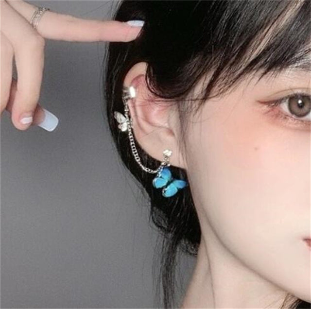 17KM Gold Leaves Ear Cuff Black Non-Piercing Ear Clips Fake Cartilage Earrings Clip Earrings For Women Men Wholesale Jewelry