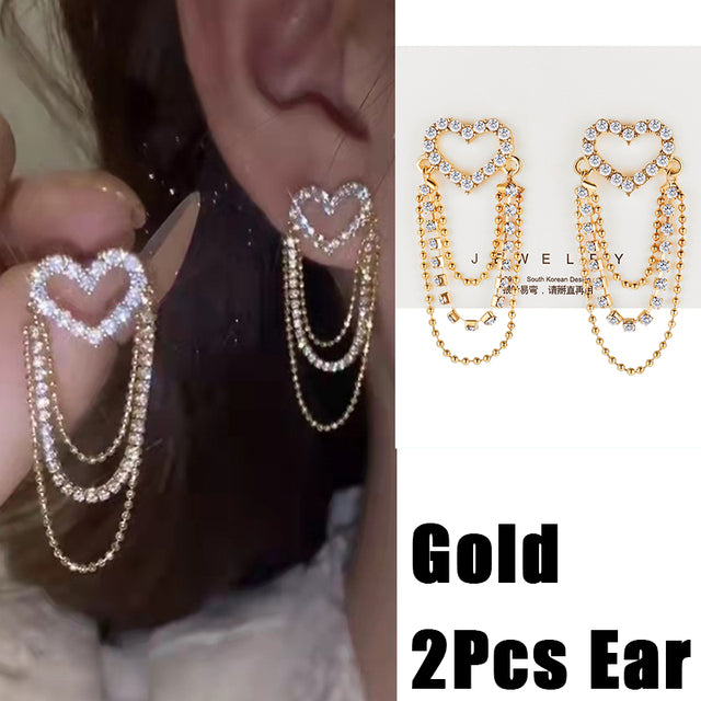 17KM Gold Leaves Ear Cuff Black Non-Piercing Ear Clips Fake Cartilage Earrings Clip Earrings For Women Men Wholesale Jewelry