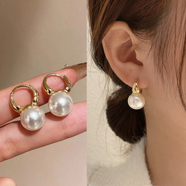 Korean Earing Claw Ear Hook Clip Earrings for Women Four-Prong Setting CZ Gold Color Ear Earrings Fashion Jewelry New Year Gift