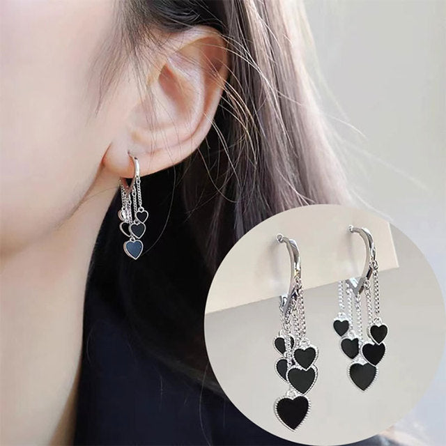 Korean Earing Claw Ear Hook Clip Earrings for Women Four-Prong Setting CZ Gold Color Ear Earrings Fashion Jewelry New Year Gift